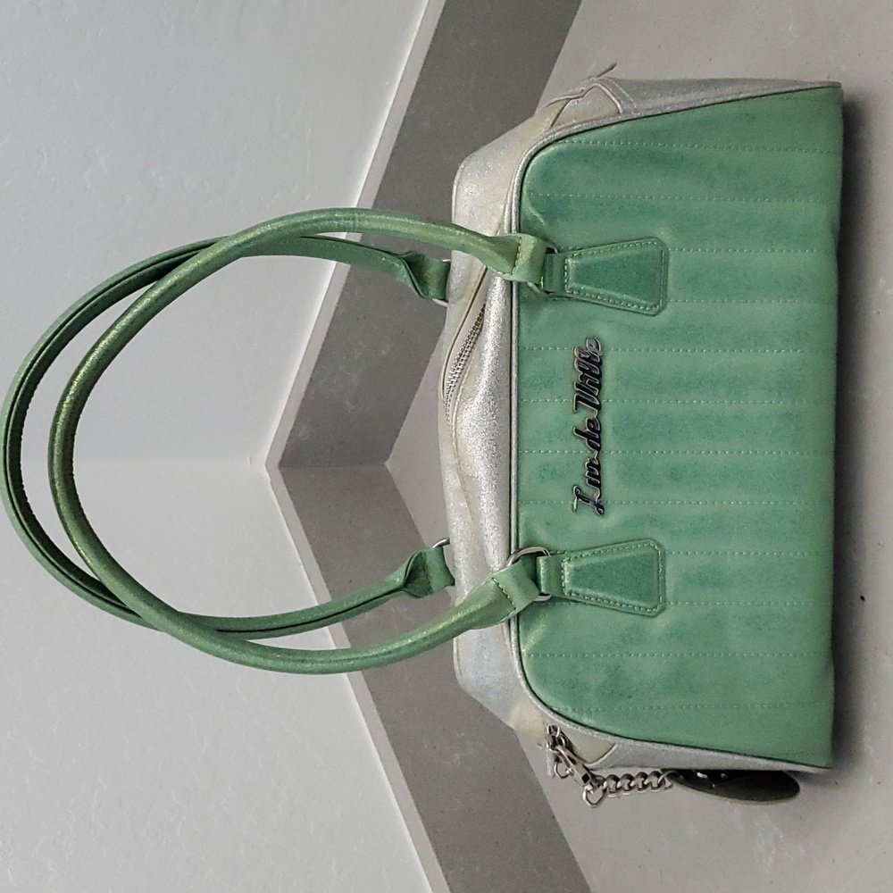 Lux De Ville V8 Large Tote/Purse Mint & Silver Metal Flake
